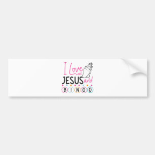 Adesivo Para Carro Jogador de Bingo Jesus Fé Cristão Eu Amo Jesus An
