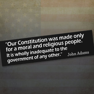 Adesivo Para Carro John Adams: A Moral and Religious People