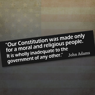 Adesivo Para Carro John Adams: A Moral and Religious People
