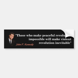 Adesivo Para Carro John F. Kennedy Cita sobre Revolução
