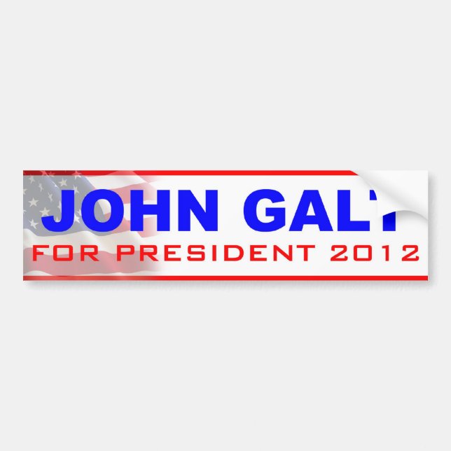 Adesivo Para Carro John Galt para o presidente 2012 (Frente)