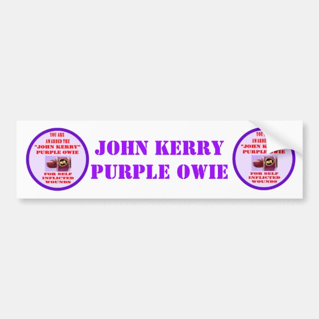 ADESIVO PARA CARRO JOHN KERRY PURPLE OWIE (Frente)