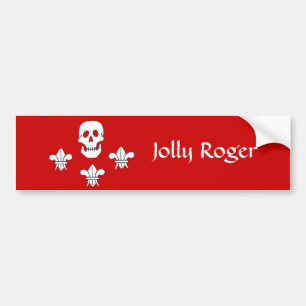 Adesivo Para Carro JOLLY ROGER SKULL E TRÊS MENTIRAS FLAG, Vermelho
