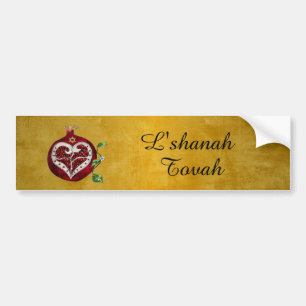 Adesivo Para Carro Judaica Pomegranate Heart Hanukkah Rosh Hashanah
