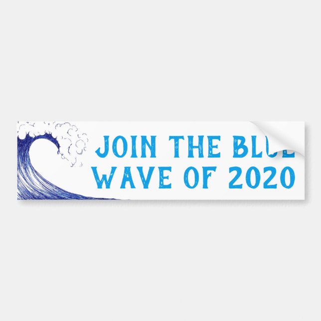 Adesivo Para Carro Junte-se à WAVE AZUL do Bumper Sticker 2020 (Frente)