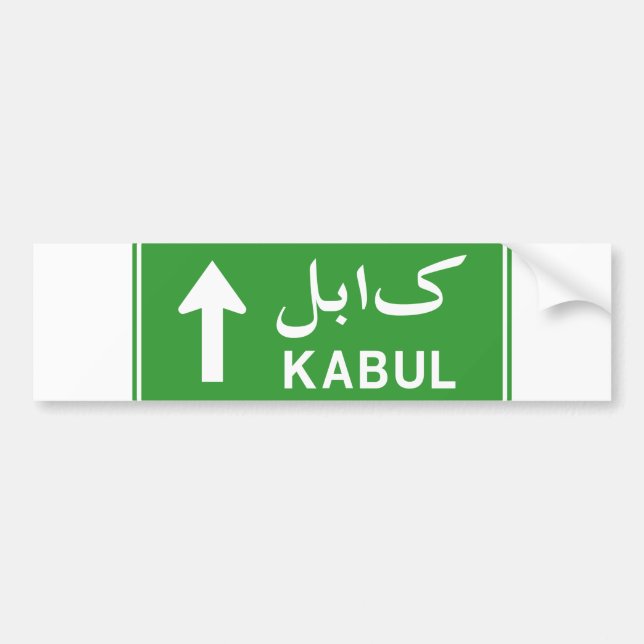 Adesivo Para Carro Kabul, Afeganistão - Sinal de Estrada de Trânsito (Frente)