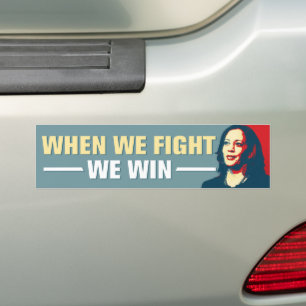 Adesivo Para Carro Kamala Harris 2024 Quando Combatemos Ganhamos