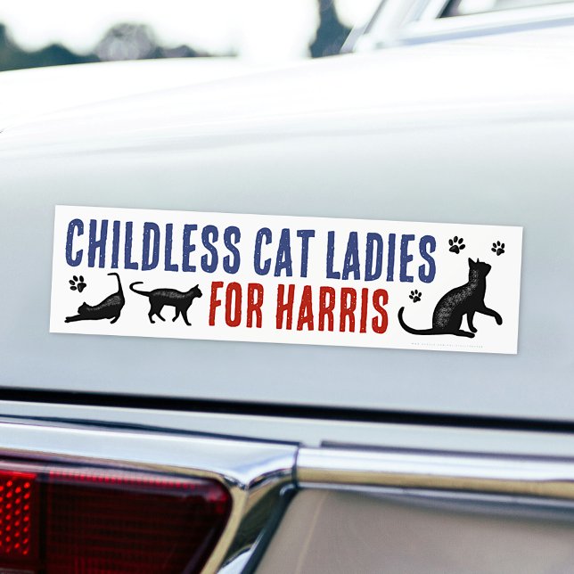 Adesivo Para Carro Kamala Harris Presidente 2024 Mulheres de Gato Sem (Criador carregado)