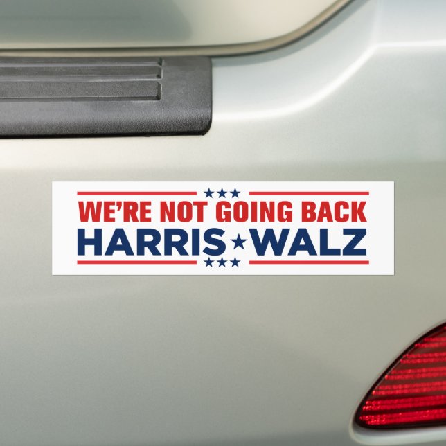 Adesivo Para Carro Kamala Harris Walz 2024 Não vamos voltar (No carro)