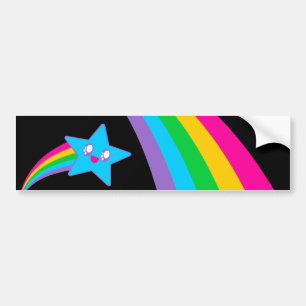Adesivo Para Carro Kawaii Rave Neon Estrela Arco-íris