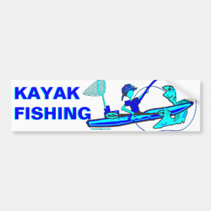 Adesivo Para Carro Kayak pescando em Blues