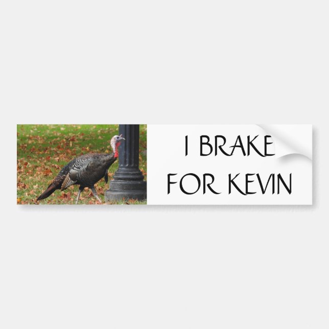 Adesivo Para Carro Kevin The Turkey - EU TRABALHO PARA KEVIN (Frente)