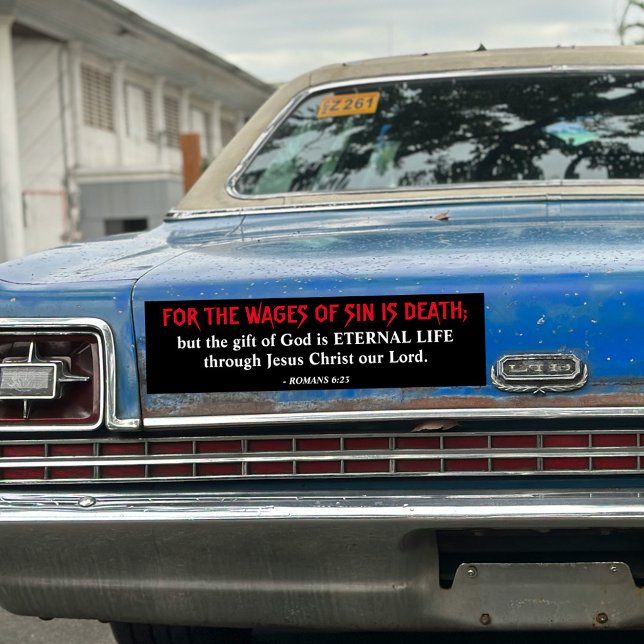 Adesivo Para Carro King James Bíblia Romans 6:23 Gospel Christian (Criador carregado)