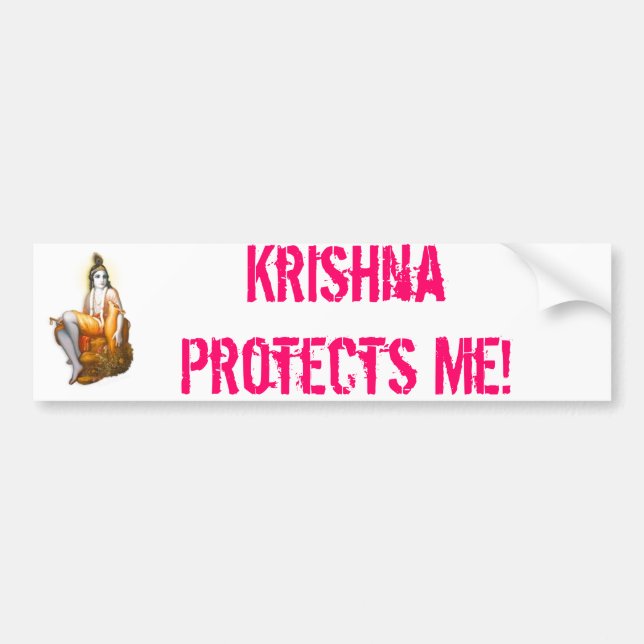 Adesivo Para Carro Krishna protege-me! (Frente)