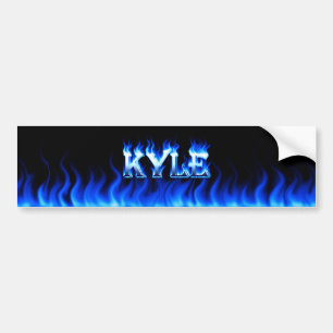 Adesivo Para Carro Kyle, fogo azul e design de protetor contra chamas
