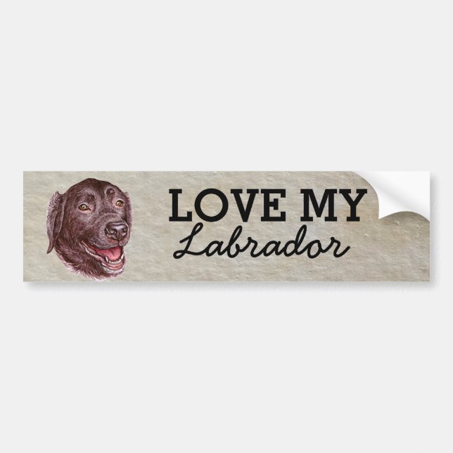 Adesivo Para Carro Labrador Bumper Sticker (Frente)