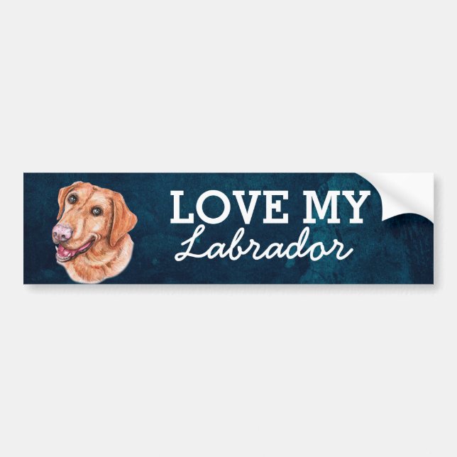 Adesivo Para Carro Labrador Bumper Sticker (Frente)