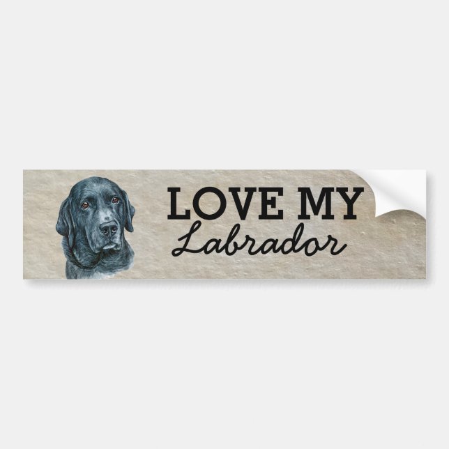 Adesivo Para Carro Labrador Bumper Sticker (Frente)