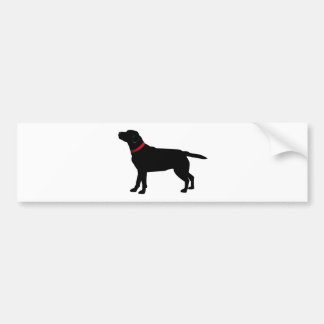 Adesivo Para Carro Labrador preto com colar vermelho