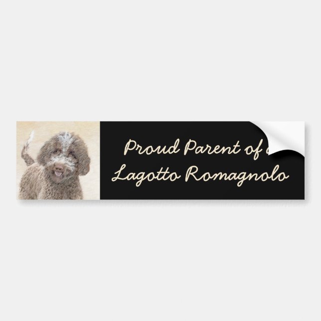 Adesivo Para Carro Lagotto Romagnolo Painting - Cute Original Dog Art (Frente)