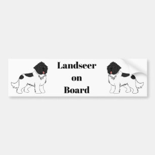 Adesivo Para Carro "Landseer On Conselho" Landseer Newfoudland