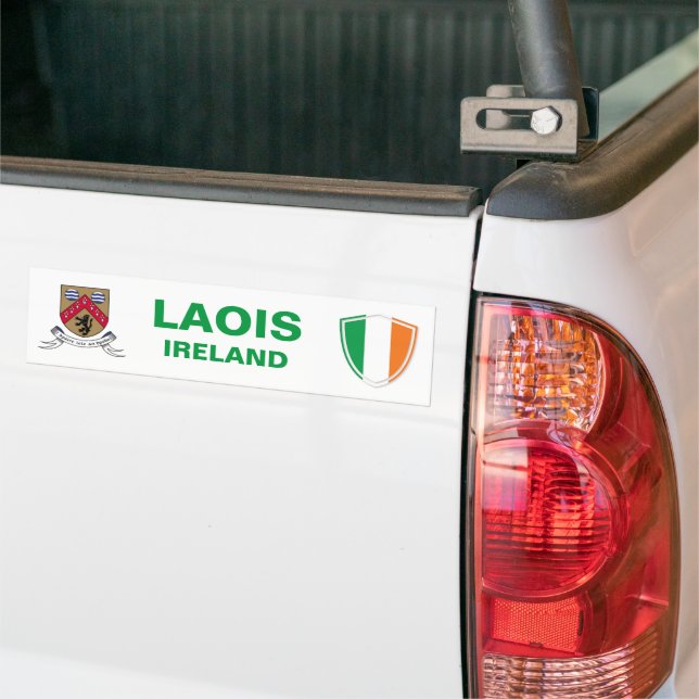 Adesivo Para Carro Laois Ireland Crest e Irish Flag Bumper Sticker (No caminhão)