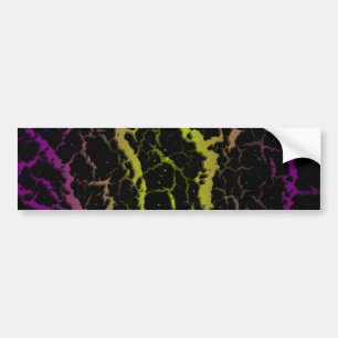 Adesivo Para Carro Lava de espaço rachada - Roxo/Limão