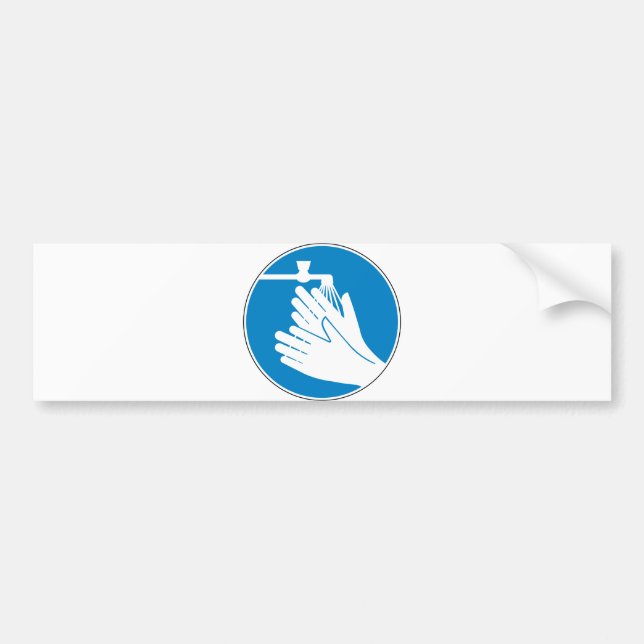 Adesivo Para Carro Lave as mãos (saúde e segurança) (higiene) (Frente)