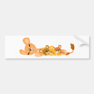 Adesivo Para Carro Leão bonito da mãe dos desenhos animados e