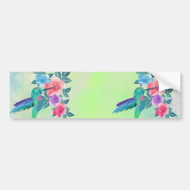 Adesivo Para Carro Legal modinha-aquarela hummingbird floral (Frente)