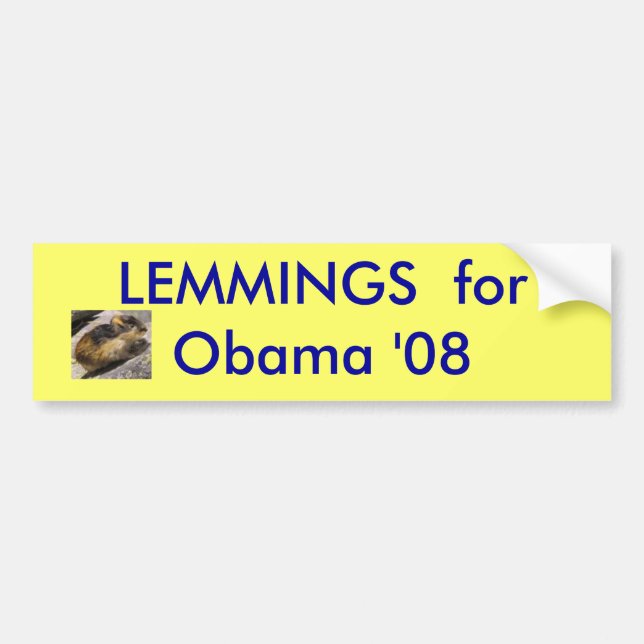 Adesivo Para Carro lemming, LEMMINGS para Obama '08 - personalizado (Frente)