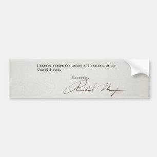 Adesivo Para Carro Letra da renúncia de Richard M. Nixon 1974