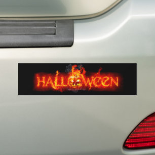 Adesivo Para Carro Letras ardentes maciças do SlipperyJoe's Halloween