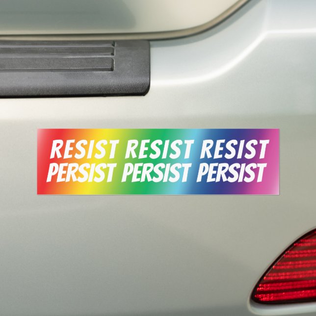 Adesivo Para Carro Letras brancas "resistentes" - orgulho lgbtq lgbt (No carro)