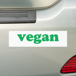Adesivo Para Carro Letras verdes "Vegan", fundo branco