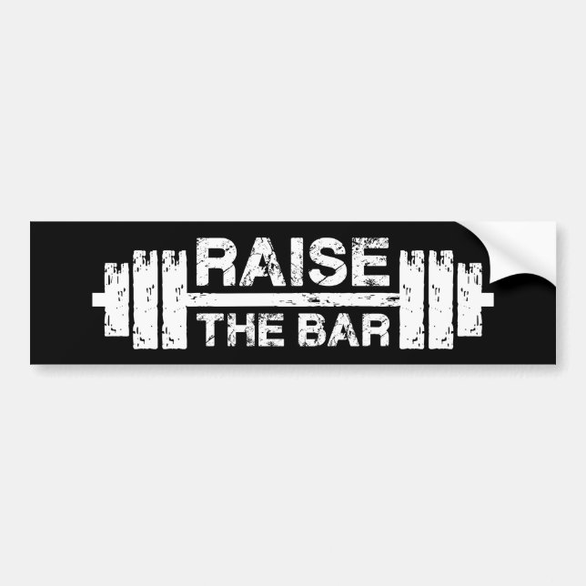 Adesivo Para Carro Levante O Bar, Barbell - Gym Workout Inspirational (Frente)