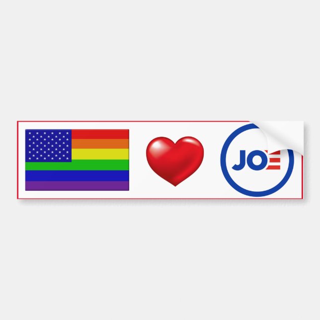 Adesivo Para Carro LGBTQ Ama Joe Biden! (Frente)