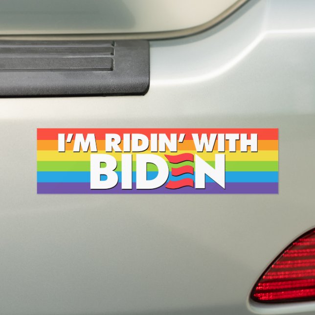 Adesivo Para Carro LGBTQ Estou a Ridin com Biden 2024 (No carro)
