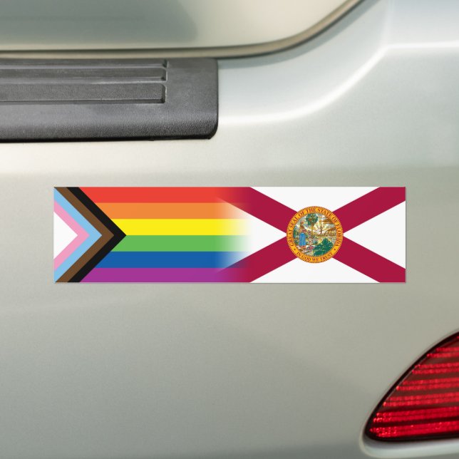 Adesivo Para Carro LGBTQ - Orgulho de Progresso Inclusivo da Flórida  (No carro)