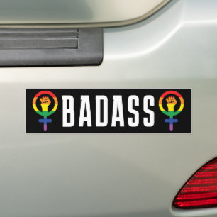 Adesivo Para Carro LGBTQIA Feminista Badass