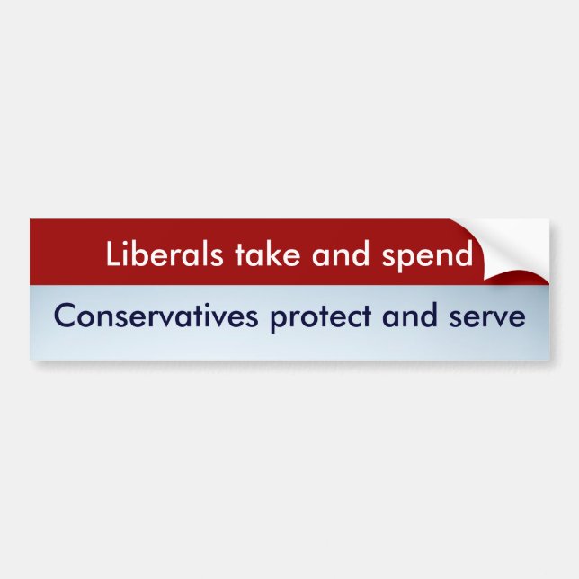 Adesivo Para Carro Liberais vs. Conservadores Bumper Sticker (Frente)