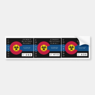Adesivo Para Carro Licença da caça do zombi de Colorado