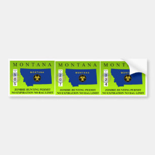 Adesivo Para Carro Licença da caça do zombi de Montana
