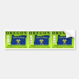 Adesivo Para Carro Licença da caça do zombi de Oregon