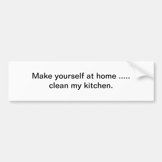 Adesivo Para Carro Limpe minha cozinha (Frente)