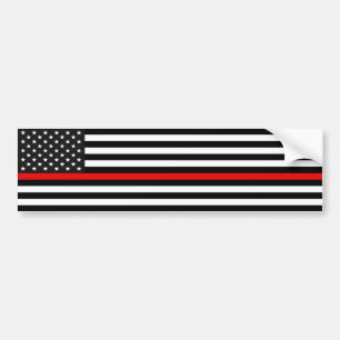 Adesivo Para Carro Linha vermelha fina bandeira americana