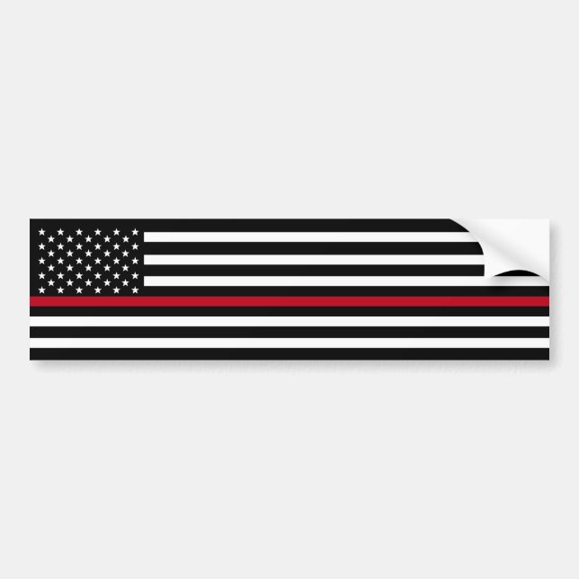Adesivo Para Carro Linha vermelha fina bandeira americana do (Frente)