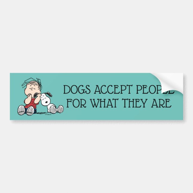 Adesivo Para Carro Linus confortado com o ouvido de Snoopy (Frente)