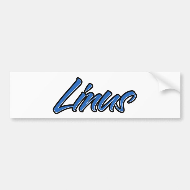 Adesivo Para Carro Linus Name blue Aufkleber Sticker Autoaufkleber (Frente)