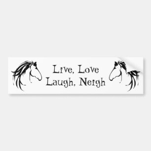 Adesivo Para Carro Live Love Laugh Neigh Divorciada
